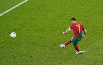 Portugal's Cristiano Ronaldo scores their side's first goal of the game from the penalty spot during the FIFA World Cup Group H match at Stadium 974 in Doha, Qatar. Picture date: Thursday November 24, 2022.