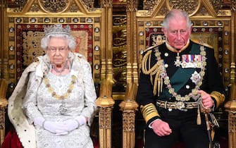 LONDON, ENGLAND - OCTOBER 14: Queen Elizabeth II and Prince Charles, Prince of Wales during the State Opening of Parliament at the Palace of Westminster on October 14, 2019 in London, England. The Queen's speech is expected to announce plans to end the free movement of EU citizens to the UK after Brexit, new laws on crime, health and the environment. (Photo by Paul Edwards  - WPA Pool/Getty Images)