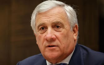 Italy's Minister for Foreign Affairs, Antonio Tajani during fifth Trilateral Business Forum, in Berlin, Germany, 28 September 2023. ANSA/GIUSEPPE LAMI