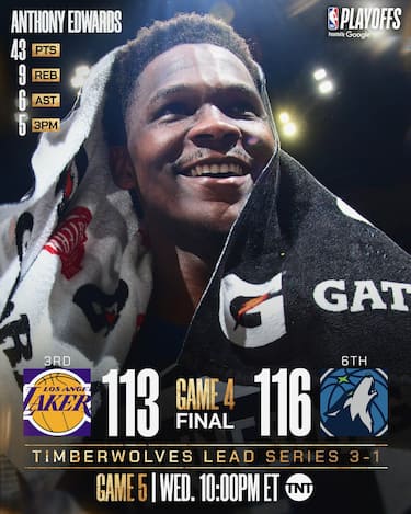 MINNESOTA TIMBERWOLVES GARA-4 116-113 (SERIE 3-1)