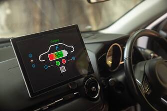 battery charge level in the electric car