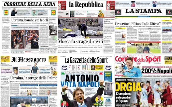 le prime pagine dei quotidiani di oggi 14 aprile la rassegna stampa