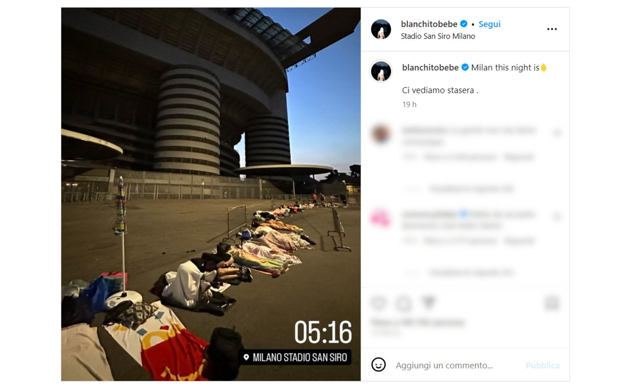 Blanco in concerto a Milano San Siro le foto