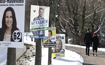 cartelloni sulle elezioni in Finlandia