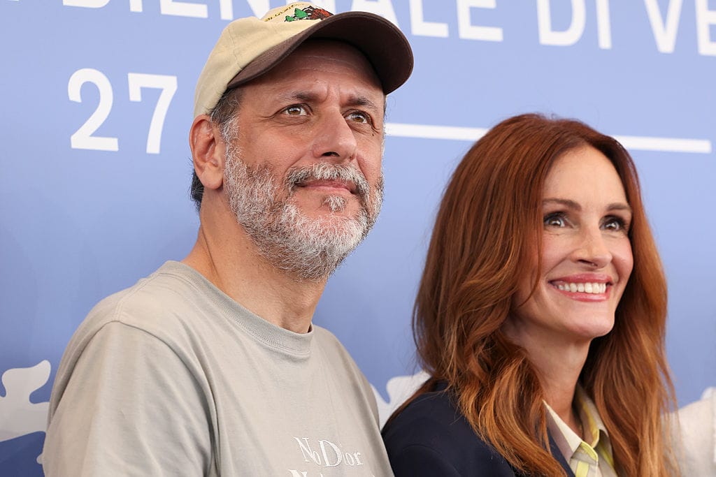 Luca Guadagnino e Julia Roberts durante il photocall del film Luca Guadagnino e Julia Roberts