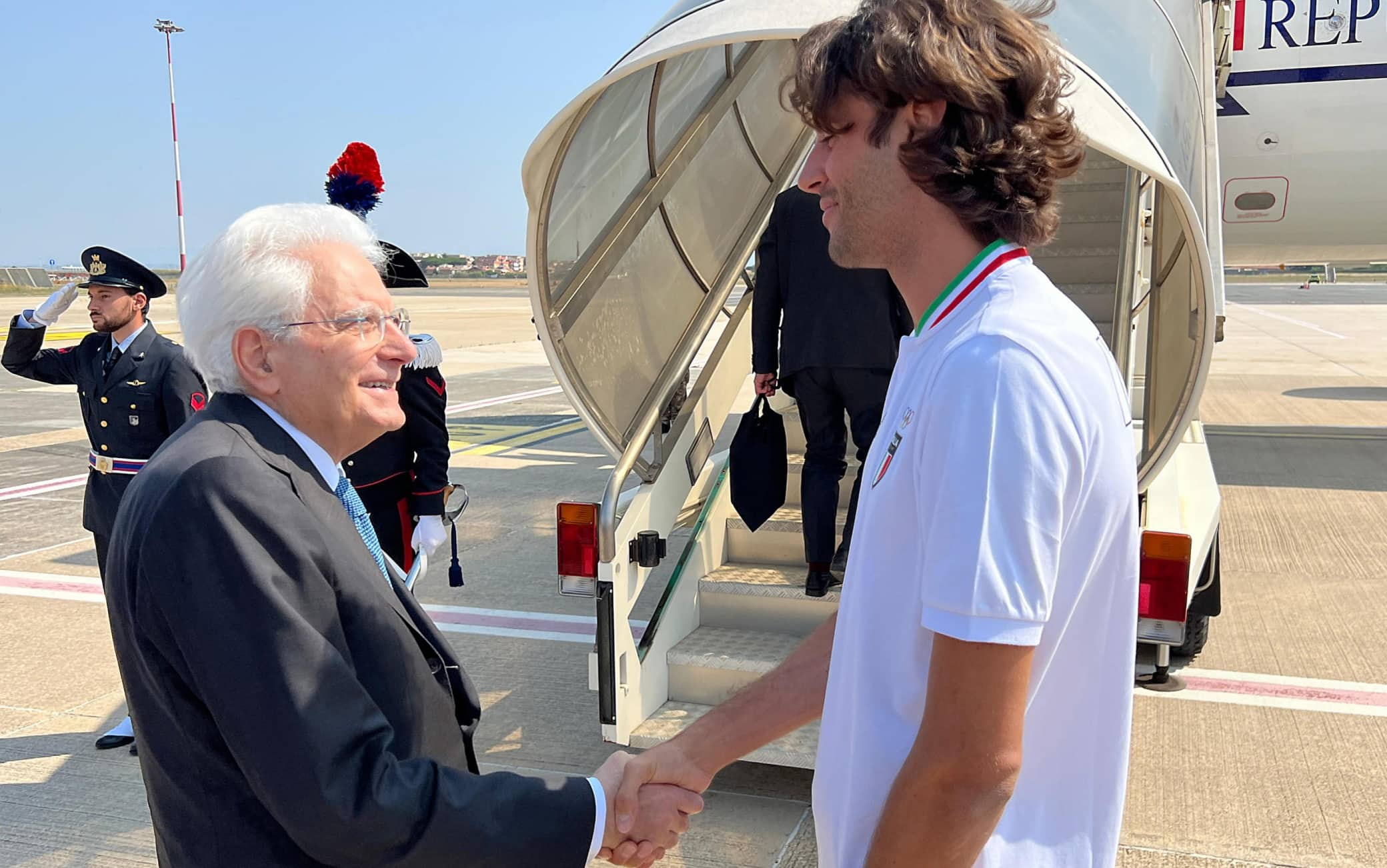 Mattarella e Tamberi a Ciampino