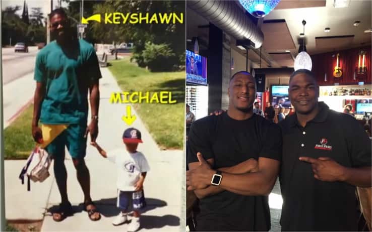 Keyshawn Johnson e il nipote Michael Thomas Keyshawn Johnson e il nipote Michael Thomas