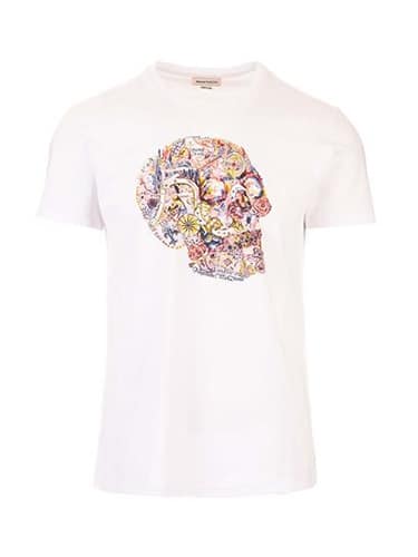 Alexander McQueen - T-shirt London skull bianca