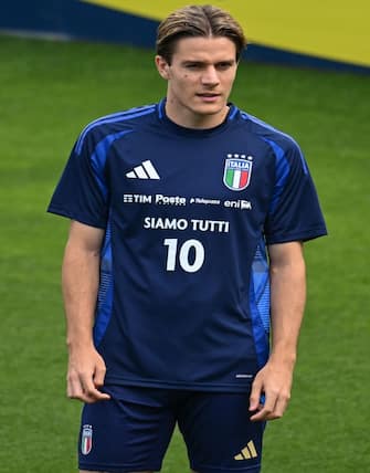 Italian player Nicolo Fagioli  during  Italy training session, UEFA European Football Championship in Florence, Italy, June 03 2024