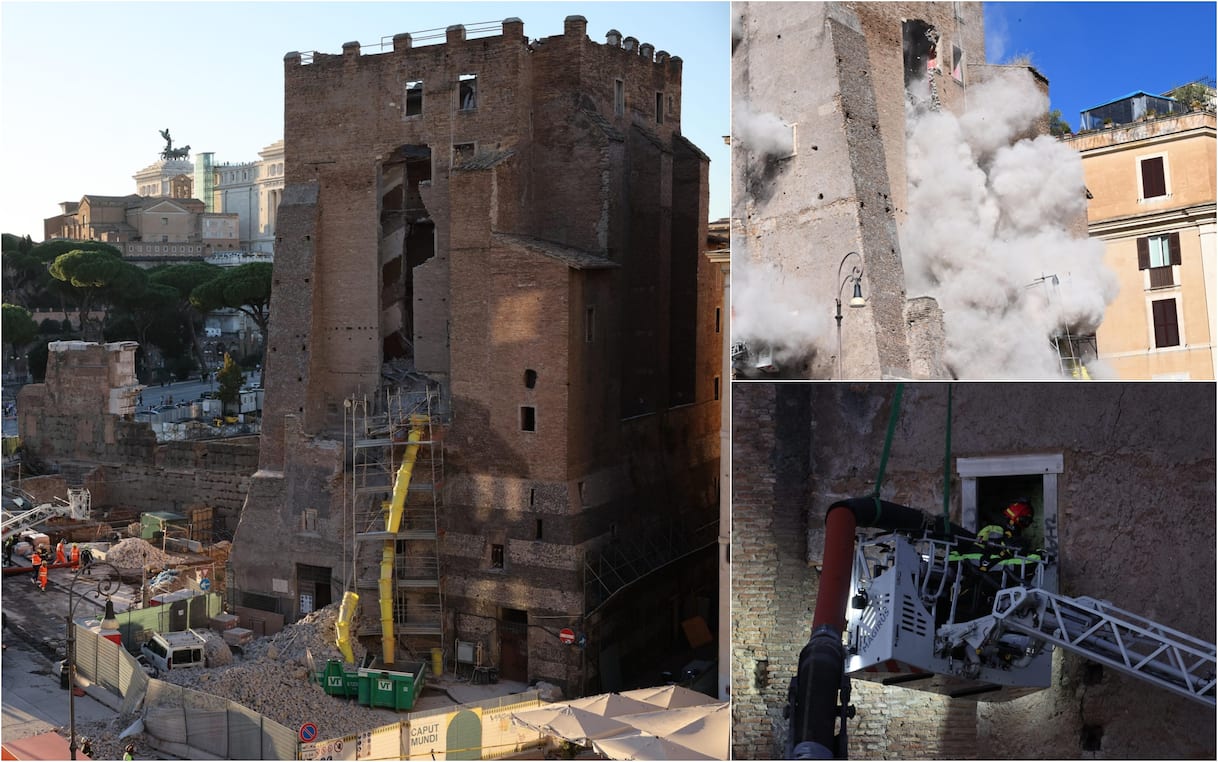Roma, oggi lutto cittadino per operaio morto nel crollo torre dei Conti Roma, oggi lutto cittadino per operaio morto nel crollo torre dei Conti