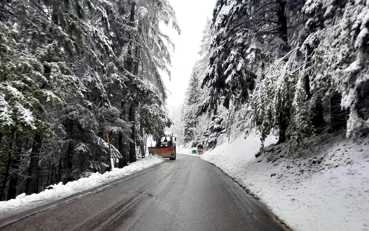 bergamo bus studenti scivola su neve e si ferma a un passo da una scarpata nessun ferito