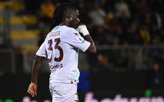 Loum Tchaouna of U.S. Salernitana during the 34th day of the Serie A Championship between Frosinone Calcio vs U.S. Salernitana, 26 April 2024 at the Benito Stirpe Stadium, Frosinone, Italy.