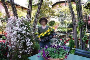 Milano,Vivaio Capoverde di Via Leoncavallo, vendita di Fiori e Piante portandole a domicilio per emergenza coronavirus, nella foto Cristiana Bondioli (Milano - 2020-04-11, Duilio Piaggesi) p.s. la foto e' utilizzabile nel rispetto del contesto in cui e' stata scattata, e senza intento diffamatorio del decoro delle persone rappresentate