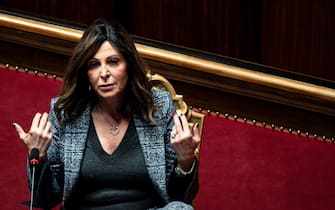 La ministra del Turismo Daniela Santanche' in aula al Senato durante il Voto sulla Fiducia posta dal Governo sulla Manovra Economica per la legge del Bilancio di previsione dello Stato per lÕAnno finanziario 2025 e Bilancio Pluriennale per il triennio 2025-2027, Roma, 28 dicembre 2024. ANSA/ANGELO CARCONI