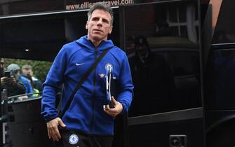 epa07410934 Chelsea's assistant manager Gianfranco Zola arrives ahead of the English Premier League soccer match between Fulham FC and Chelsea FC at Craven Cottage in London, Britain, 03 March 2019.  EPA/FACUNDO ARRIZABALAGA EDITORIAL USE ONLY. No use with unauthorized audio, video, data, fixture lists, club/league logos or 'live' services. Online in-match use limited to 120 images, no video emulation. No use in betting, games or single club/league/player publications