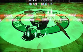 BOSTON, MA - OCTOBER 28:  The Boston Celtics logo on the floor before the game against the Philadelphia 76ers on October 28, 2015 at the TD Garden in Boston, Masachusetts. NOTE TO USER: User expressly acknowledges and agrees that, by downloading and or using this photograph, User is consenting to the terms and conditions of the Getty Images License Agreement. Mandatory Copyright Notice: Copyright 2015 NBAE  (Photo by Brian Babineau/NBAE via Getty Images)