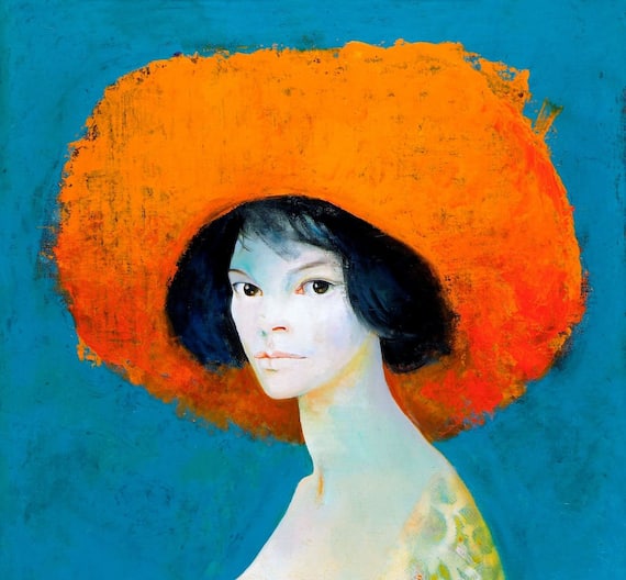 Leonor Fini, Autoritratto – Dama dal cappello rosso, 1968 - olio su tela - cm. 84x61. Trieste, Civico Museo Revoltella