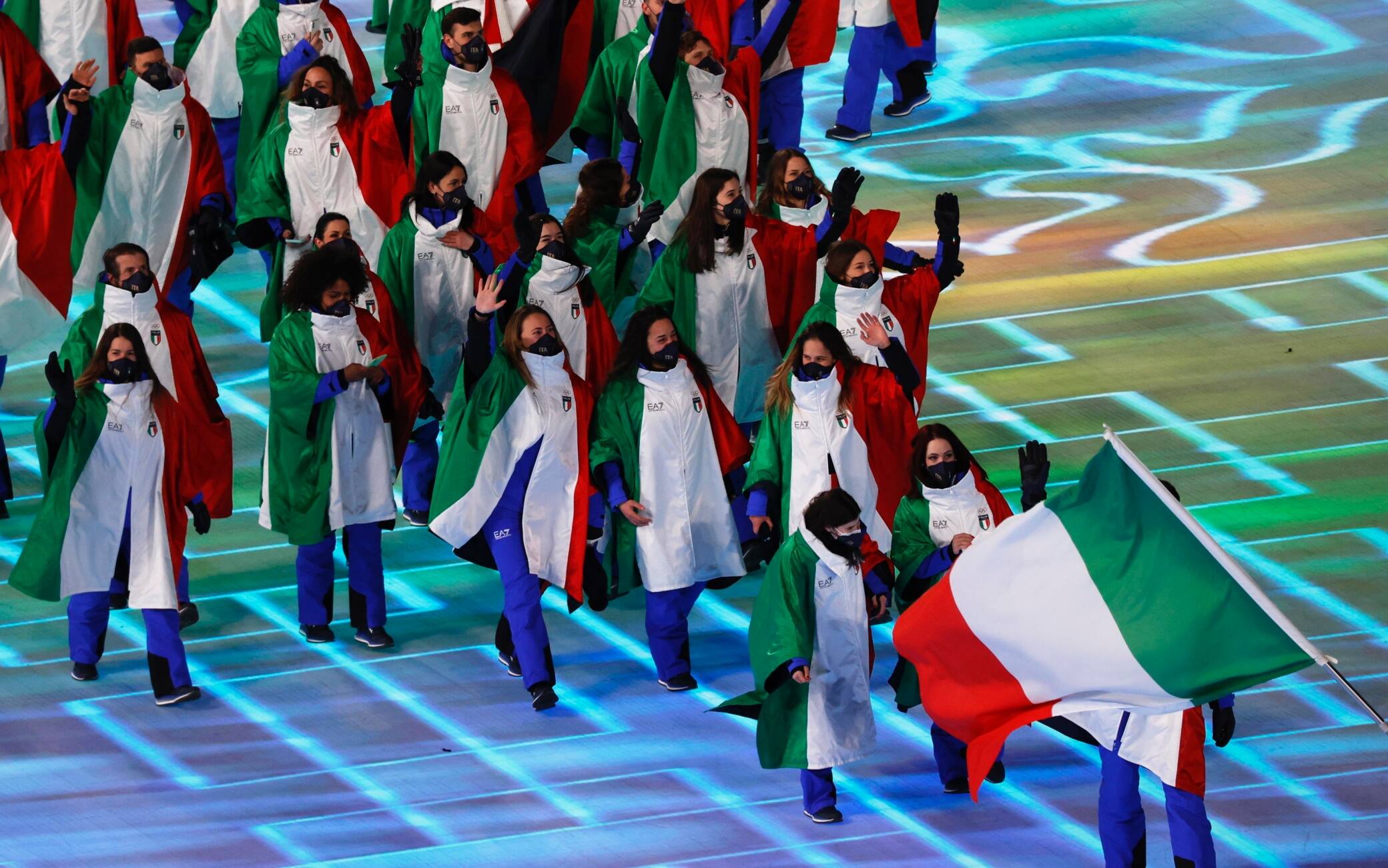 La sfilata del team italiano a Pechino italia olimpiadi pechino