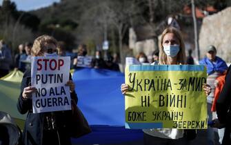 dimostrazione contro la guerra in Spagna