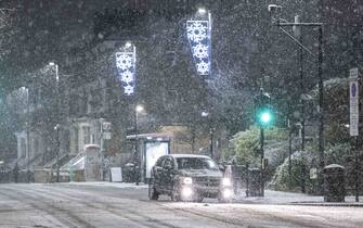 Mandatory Credit: Photo by Mike Ruane/Story Picture Agency/Shutterstock (15073671i)
The capital's first snow of the year blankets Finsbury Park, North London, in the early hours of Sunday morning. The Met Office has issued warnings of cold and icy conditions as temperatures continue to plummet across the country.
Snow Falls on London, UK - 05 Jan 2025