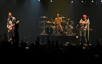 Blink-182 performs at The FLA Live Arena in Sunrise, Florida.

Featuring: Mark Hoppus, Travis Barker, Tom DeLonge
Where: Sunrise, Florida, United States
When: 11 Jul 2023
Credit: Robert Bell/INSTARimages