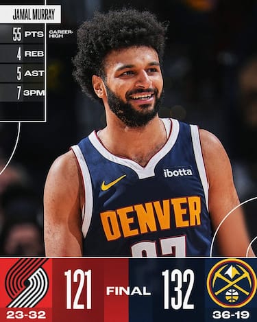 DENVER NUGGETS-PORTLAND TRAIL BLAZERS 132-121