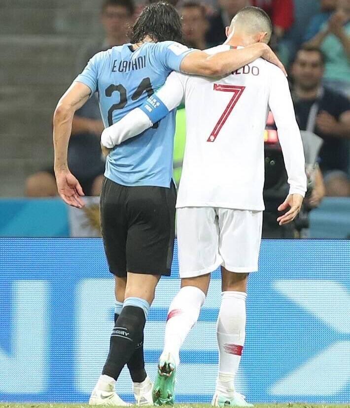 Cristiano Ronaldo e Cavani avversari in Uruguay-Portogallo ai Mondiali 2018