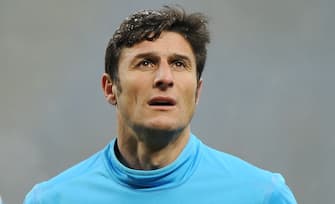 Inter Milan Argentinian defender Javier Zanetti during the worming up of an Italian Serie A soccer match between Inter Milan and Palermo at the Giuseppe Meazza stadium in Milan, Italy, 1 February 2012. ANSA/DANIEL DAL ZENNARO
