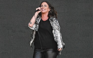 BOSTON, MASSACHUSETTS - MAY 27: Alanis Morisette performs during Boston Calling Music Festival at Harvard Athletic Complex on May 27, 2023 in Boston, Massachusetts. (Photo by Astrida Valigorsky/Getty Images)