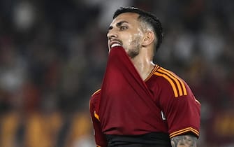 RomaÕs Leandro Paredes reacts during the Serie A soccer match between AS Roma and Genoa CFC at the Olimpico stadium in Rome, Italy, 19 May 2024. ANSA/RICCARDO ANTIMIANI