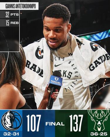 MILWAUKEE BUCKS-DALLAS MAVERICKS 137-117
