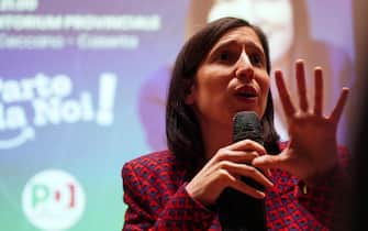 Elly Schlein, candidata alla segreteria del PD, a Caserta per un incontro con associazioni di volontariato, 02 Febbraio 2023. 
ANSA/CESARE ABBATE