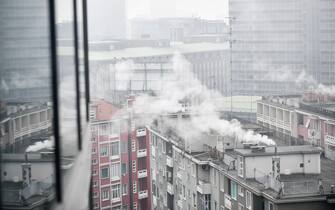 Foto Claudio Furlan - LaPresse 
08 Gennaio 2020 Milano (Italia) 
cronaca  
Conferenza 
Panoramiche della citt&#xe0; di Milano avvolta dallo smog, dal 39esimo piano del Palazzo della Regione Lombardia

Photo Claudio Furlan/Lapresse
08 January 2020 Milan (Italy)
Pollution of the metropolitan area of Milan as seen from the 39th floor of Regione Lombardia