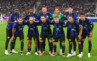 SALZBURG, AUSTRIA - AUGUST 9: The Team of FC Internationale during the Pre-season Friendly match between FC Red Bull Salzburg v FC Internazionale at Red Bull Arena on August 9, 2023 in Salzburg, Austria.   (Photo by Hans Peter Lottermoser/SEPA.Media /Getty Images)