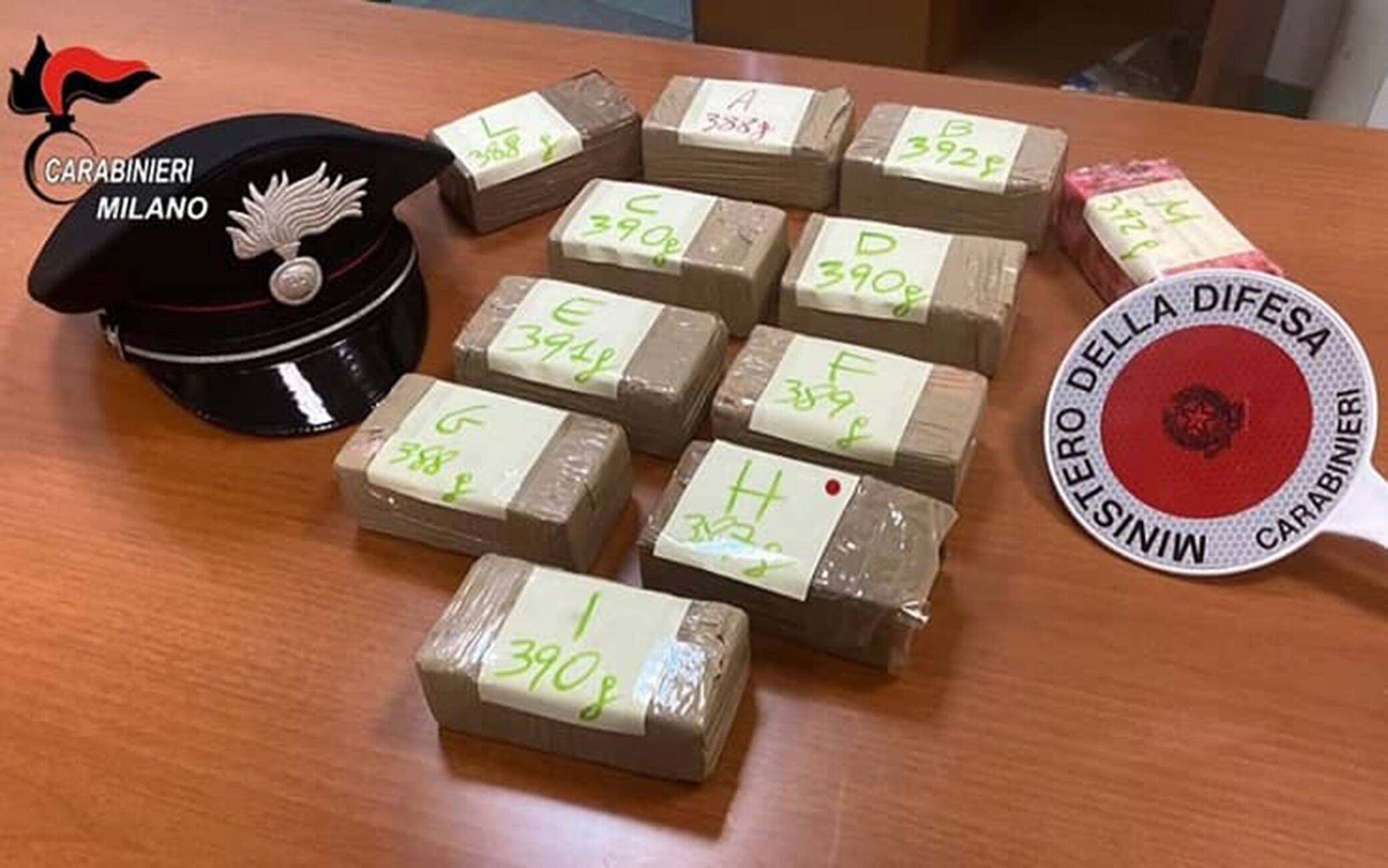 La cocaina sequestrata