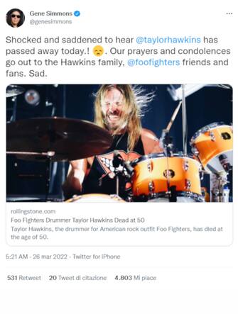 I messaggi per Taylor Hawkins