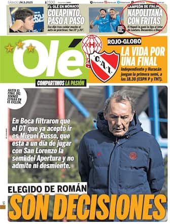 La prima pagina di Olé