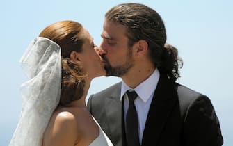 Famous Spanish tv presenter, Rachel Sanchez Silva, during their marriage with Mario Biondo, celebrated today in Taormina, Sicily island, Italy, 22 June 2012. 
ANSA/CLAUDIO ONORATI
