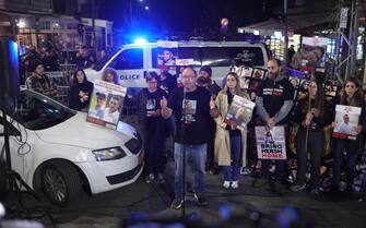 Protesta delle famiglie degli israeliani ostaggi di Hamas