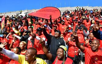 epa11312711 A handout photo made available by South African Government Communication And Information System (GCIS) shows people attending a Labor Day event held at the Athlone Stadium near Cape Town, South Africa, 01 May 2024. The event was organized by Congress of South African Trade Unions (COSATU), the African National Congress (ANC) and Free Palestine organisation.  EPA/BABA JIYANE HANDOUT  HANDOUT EDITORIAL USE ONLY/NO SALES HANDOUT EDITORIAL USE ONLY/NO SALES