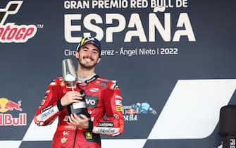 CIRCUITO DE JEREZ, SPAIN - MAY 01: Francesco Bagnaia, Ducati Team during the Spanish GP at Circuito de Jerez on Sunday May 01, 2022 in Jerez de la Frontera, Spain. (Photo by Gold and Goose / LAT Images)