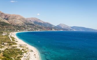 Stunning coast and remote beaches on the Adriatic sea in Albania in the Balkans in Europe