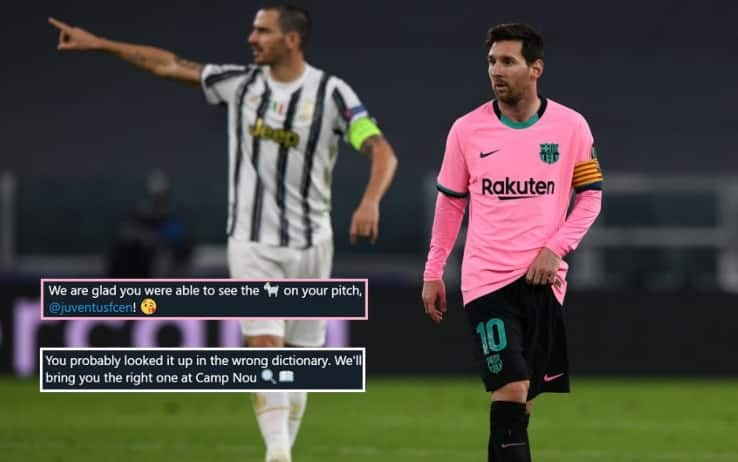 Botta e riposta social tra Barça e Juve