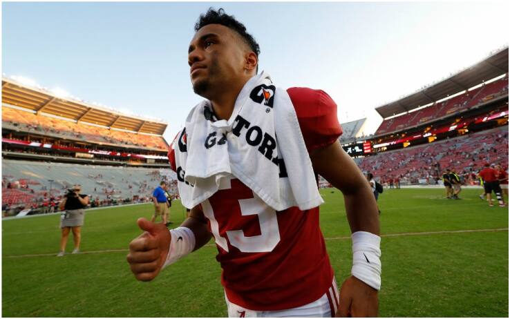 Tua Tagovailoa, quarterback di Alabama e probabile prima scelta del Draft 2020