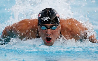 ROME - AUGUST 02:  Michael Phelps of the United States competes in the Men's 4x 100m Medley Relay Final during the 13th FINA World Championships at the Stadio del Nuoto on August 2, 2009 in Rome, Italy.  (Photo by Quinn Rooney/Getty Images)