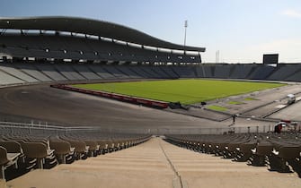 epa08317370 (FILE) - General view of the Ataturk Olympic Stadium, venue of the 2020 UEFA Champions League Final, in Istanbul, Turkey, 20 November 2019 (re-issued on 24 March 2020). The UEFA on late 23 March 2020 announced that the UEFA Champions League and Europa League finals have been postponed amid the ongoing coronavirus COVID-19 pandemic.  EPA/TOLGA BOZOGLU *** Local Caption *** 55647452