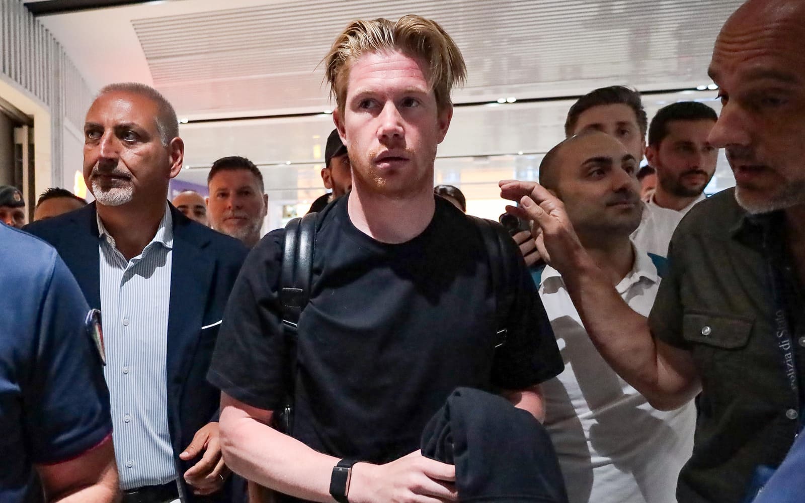 Napoli, l'arrivo di Kevin De Bruyne a Fiumicino