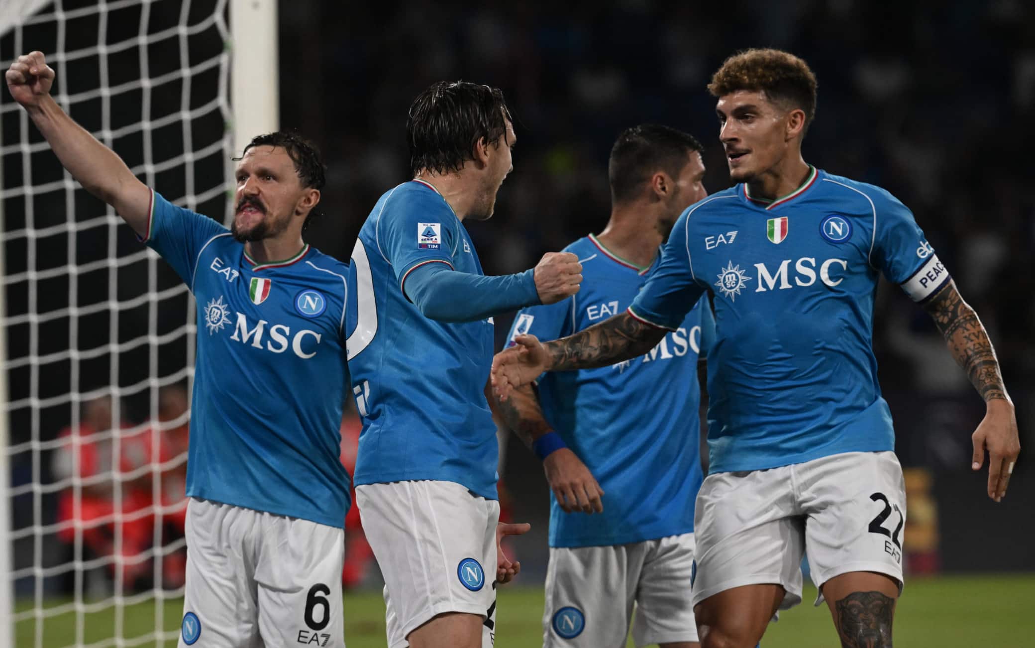 Il Napoli festeggia l'1-0