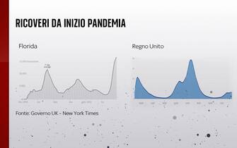 Il confronto fra i ricoveri da inizio pandemia in Florida e Uk