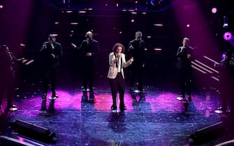 Italian singers Ghemon with Neri Per Caso perform on stage at the Ariston theatre during the 71st Sanremo Italian Song Festival, Sanremo, Italy, 04 March 2021. The festival runs from 02 to 06 March.    ANSA/ETTORE FERRARI



